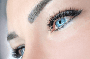 A close up of the eyes and brows of a woman